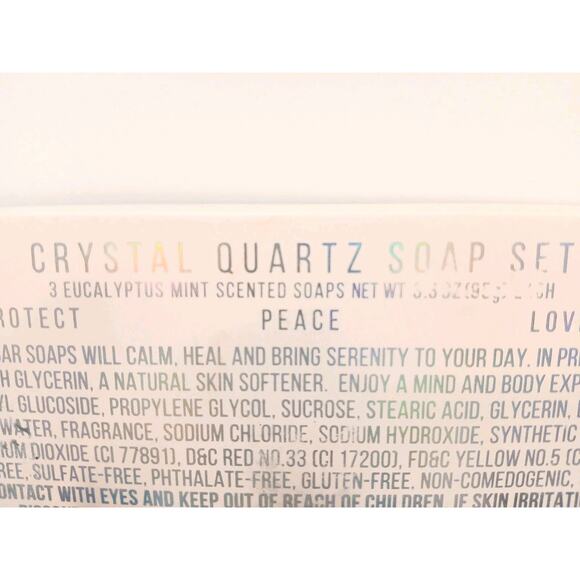 3 Bars Crystal Quartz Soap Saks Fifth Avenue Set Eucalyptus Scent 9.9 oz Luxury - Picture 9 of 14